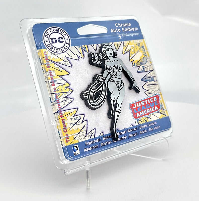 Elektroplate Offcially Licensed DC Comics Wonder Woman Vintage OEM Chrome Emblem for Cars, Trucks, and All Auto | Universal Fit at 3.25" x 2.25" | Weatherproof - Image 5